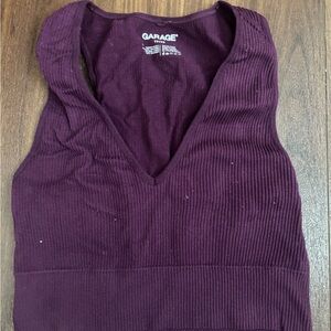 Garage Women's Purple Ribbed Top